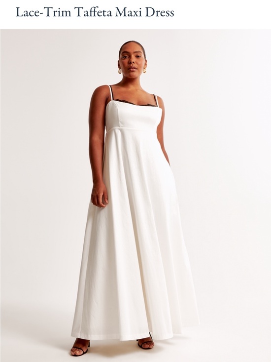 Abercrombie & Fitch Dresses & Skirts - Abercrombie & Fitch White Square-Neck Maxi Dress with Spaghetti Straps